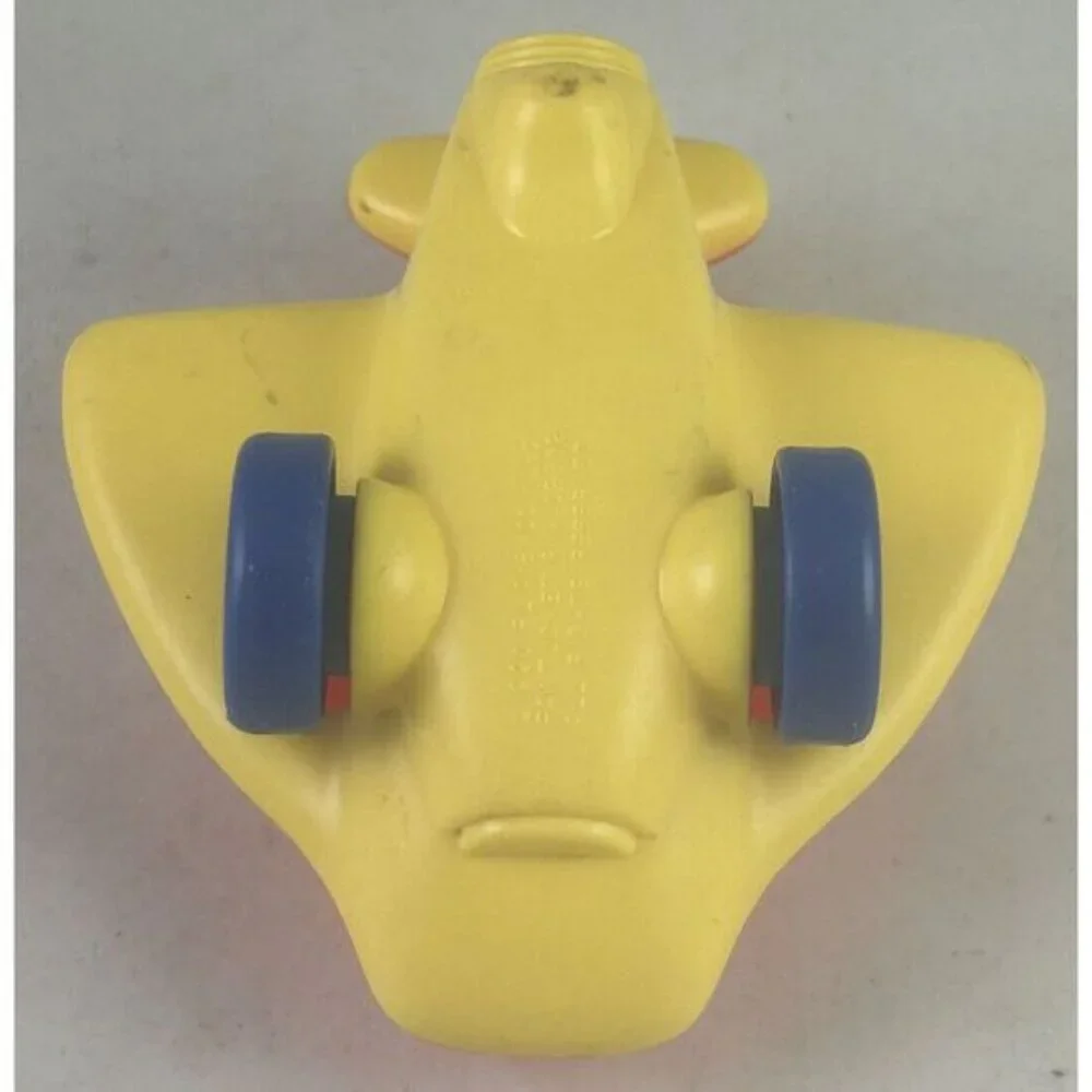 Vintage 1990 Playskool Weebles Wobble Red Yellow Toy Plane Plastic